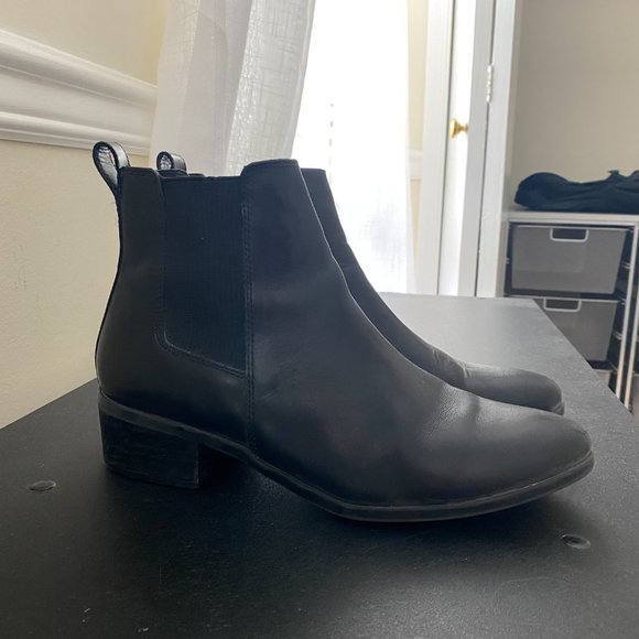 Steve Madden Dover Leather Ankle Boots Black - Picture 8 of 8